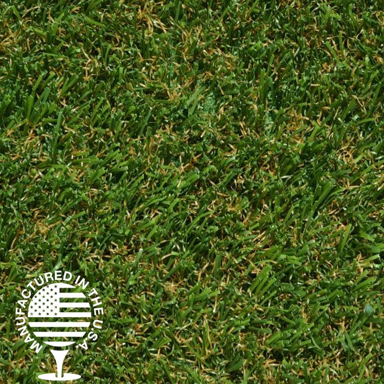 artificial turf that is green with some brown and yellow blades